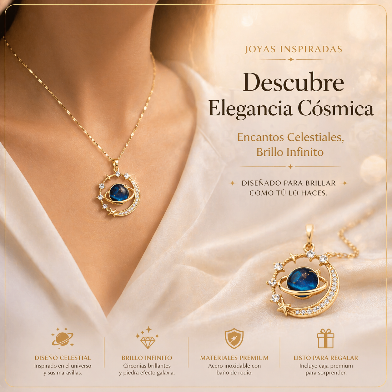 Collar Saturno: Lleva el Universo contigo