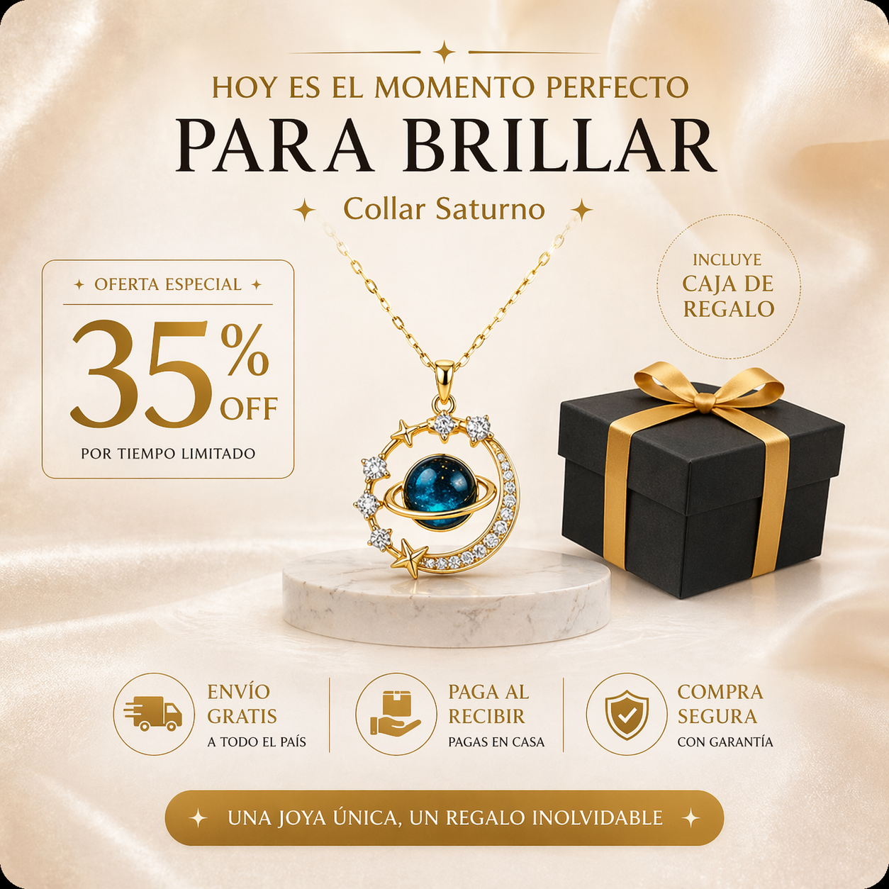 Collar Saturno: Lleva el Universo contigo