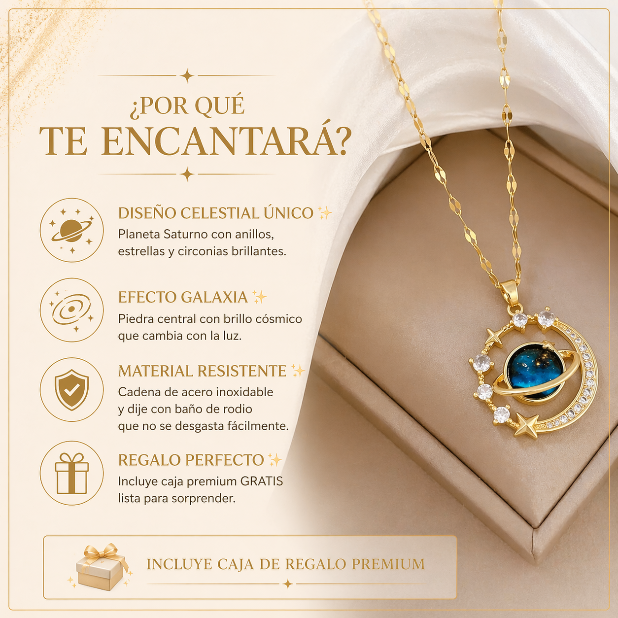 Collar Saturno: Lleva el Universo contigo